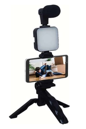 Telefon Tutucu Mikrofonlu Işıklı Youtuber Video Kayıt - Lisinya