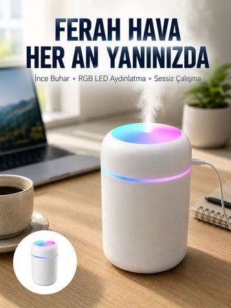 Hava Nemlendirici Buhar Makinesi Led Işıklı USB Dekoratif Nemlendirici Yeni Nesil - Lisinya