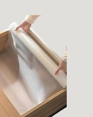 Şeffaf mutfak raflığı ve çekmece kaplaması kaydırmaz pvc - Lisinya