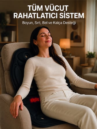 Titreşimli Isıtmalı Koltuk Tipi Masaj Minderi Ergonomik Tasarım - Lisinya