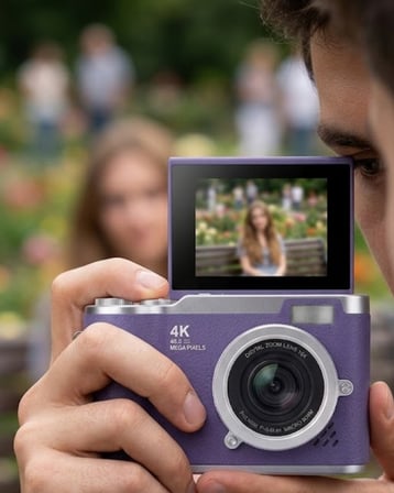 4K Kompakt Kamera 48 MP Autofocus Flash Özellikli Vlog Kamera - Lisinya