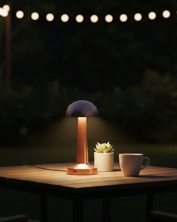 Modern Bronz Masa Lambası 3 Renk LED Dokunmatik Şarjlı Model - Lisinya