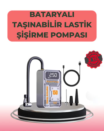 Çok Fonksiyonlu Araç, Bisiklet, Top Uyumlu Elektrikli Hava Pompası - Lisinya