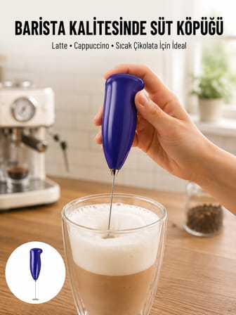 Portatif Kahve Köpürtücü – Latte, Cappuccino, Milkshake ve Puding Yapıcı - Lisinya
