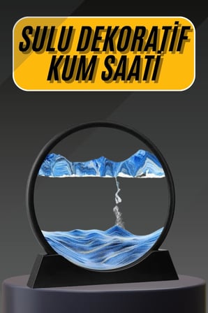 3D Led Işıklı Kum Saati Gece Lambası Hareketli Sulu Kum Saati Dekoratif - Lisinya