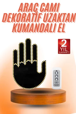 Kumandalı El Led Araba İçi 4 Farklı Mod El Orta Parmak Led - Lisinya