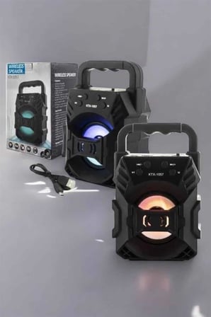 Işıklı Bluetooth Hoparlör Müzik ve Renkli Işık Taşınabiilir - Lisinya