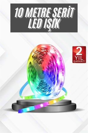 RGB Şerit Led 10 Metre Led Işık Kumanda ile Kontrol RGB - Lisinya