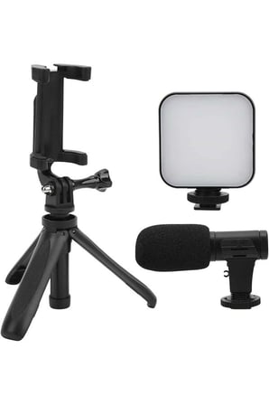 Akıllı Telefon Vlog Kiti Tripod Mini Mikrofonlu Telefon Tutucu - Lisinya