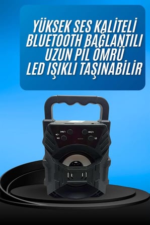 Işıklı Bluetooth Hoparlör Ses Bombası Taşınabilir Yüksek Ses Kaliteli Radyo Özelliği - Lisinya