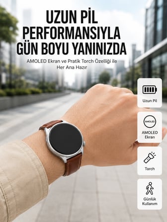 10 Gün Şarj Dayanımı Sunan AMOLED Ekran Akıllı Saat Yeni Nesil - Lisinya