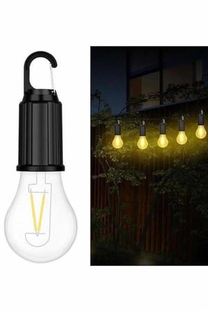 Şarjlı Dekoratif Kamp Lambası Askılı Ampul Led İşık Type-C Girişli - Lisinya