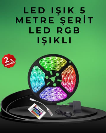 Pratik Kurulumlu 5 Metre Kumandalı Şerit LED - Lisinya