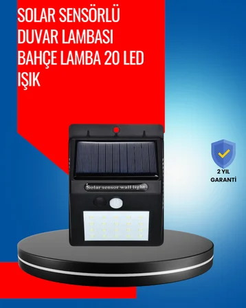 Solar Enerjiyle Çalışan IP65 Su Geçirmez 20 LED Duvar Lambası - Lisinya