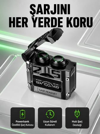 Yüksek Ses Kaliteli Kablosuz Bluetooth Kulaklık Suya Dayanıklı Yeni Nesil - Lisinya
