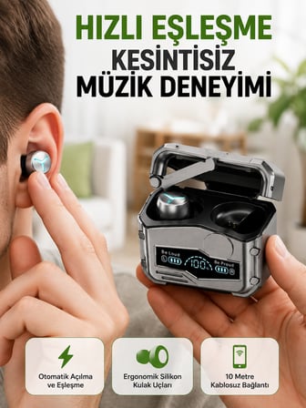 Hızlı Şarj Edilebilen Kablosuz Kulaklık – Uzun Süreli Kullanım için Tasarlandı - Lisinya