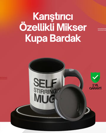 Kendi Kendini Karıştıran Termos Kupa | Güçlü Motor ve Çift Katmanlı Isı Koruma - Lisinya