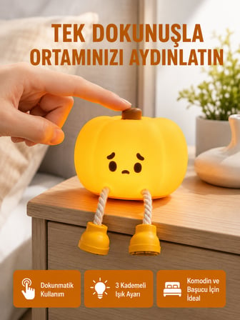 Silikon Pumpkin Night Light Telefon Tutuculu LED Lamba Yeni Nesil - Lisinya