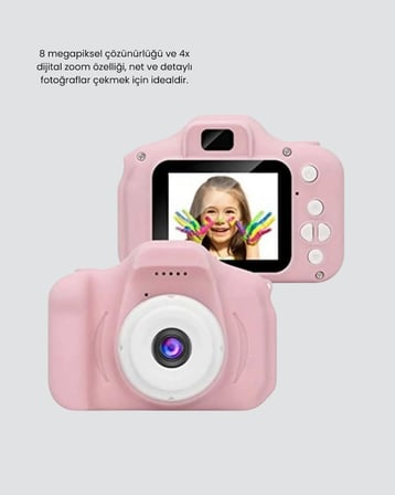 Çocuklar İçin Mini Dijital Kamera – 1080p HD, 2.0 İnç Ekran, Komik Filtreli ve Şarjlı - Lisinya