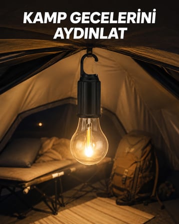 Type-C Şarjlı Led Kamp Lambası – Uzun Ömürlü Pil Ve Yüksek Parlaklık - Lisinya