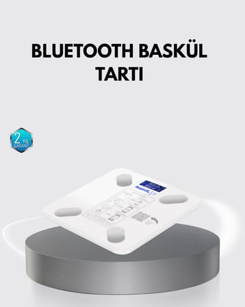 Bluetooth Akıllı Tartı – 8 Fonksiyonlu Dijital Baskül, 180 kg Kapasiteli - Lisinya