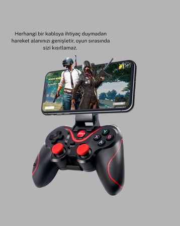 Bluetooth Gamepad Kablosuz Oyun Kumandası Tek Cihaz Destekli - Lisinya