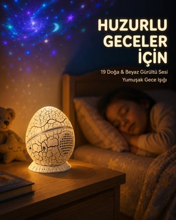 14 Renkli Nebula Yıldız Projektör + Müzik + Gürültü Cihazı + Zamanlayıcılı - Lisinya