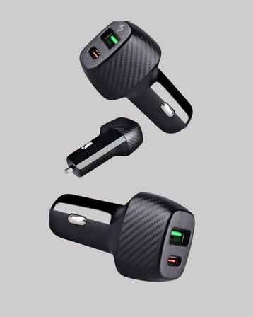 PD Destekli 38W Araç Şarj Başlığı Type-C + USB Çift Çıkış Hızlı Şarj - Lisinya