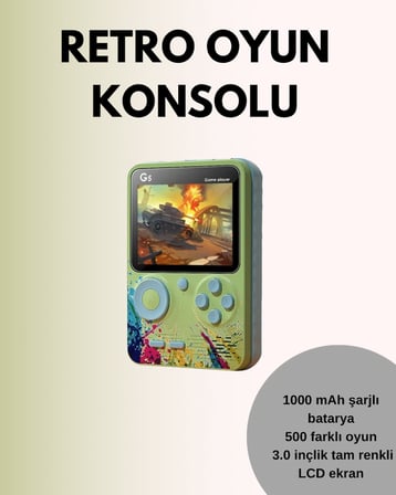 TV Bağlantılı 500 Oyunlu Mini Gameboy Konsol - Lisinya