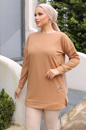 Yeni Stil Bej Arma Detay Tunik 10020 ( Lisinya )