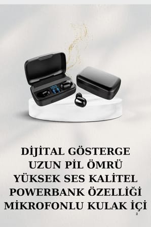 Dijital Göstergeli Bluetooth Kulaklık Kablosuz TWS Stereo Bluetooth 5.0 - Lisinya