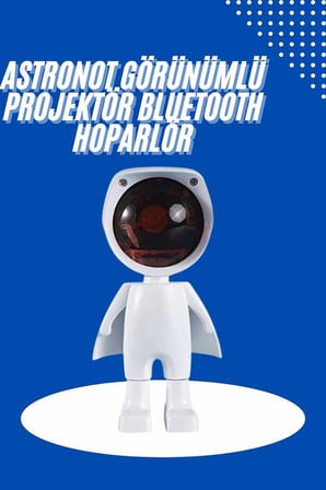 Astronot Işık Projektörü Gökkuşağı Projeksiyon Gece Lambası Hediyelik - Lisinya