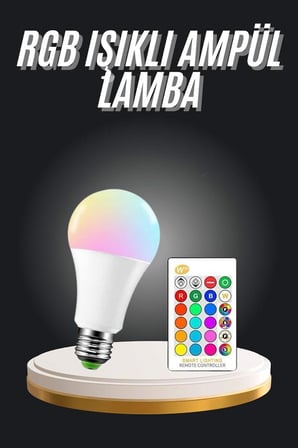 Ambiyans Aydınlatma RGB Led Lamba Kumandalı Renk Değiştirebilen - Lisinya