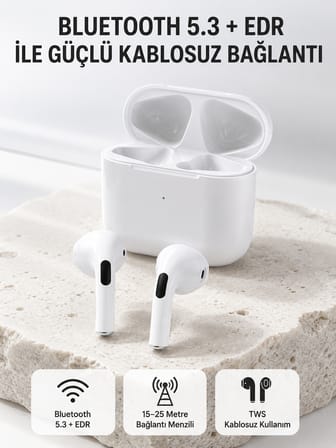 TWS Kablosuz Bluetooth Kulaklık 3 Saat Müzik 4 Saat Konuşma Şarj Kutulu - Lisinya