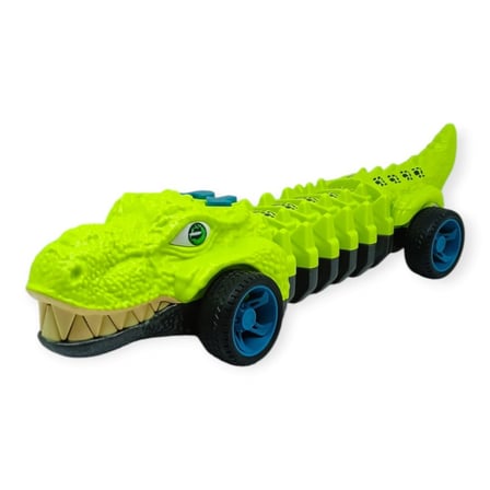 Timsah Araba - Otomatik Hareketli Sesli Işıklı 32 cm - Açık Yeşil Timsah (Lisinya)