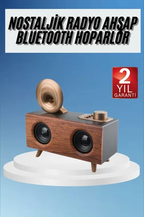 Gramafon Radyo Bluetooth Hoparlör Nostaljik Radyo FM Radyo - Lisinya