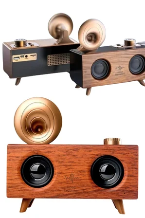 Gramafon Radyo Bluetooth Hoparlör Nostaljik Radyo FM Radyo - Lisinya