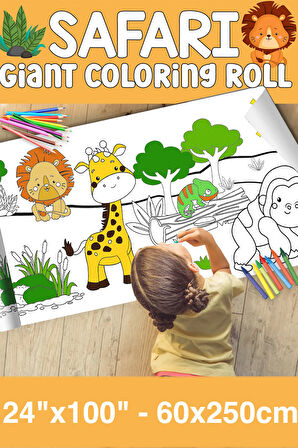 Unicorn Dev Boy Boyama Kağıdı - Kids Coloring Roll - Jumbo Painting Paper Roll for Kids