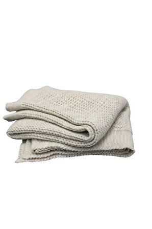 Liva Yumuşak Bebek Battaniyesi 80x100 cm Vizon Örgü Çocuk Battaniyesi – Dekoratif ve Nefes Alabilir