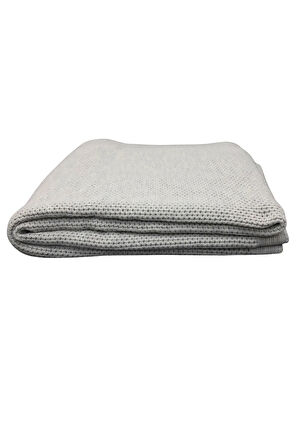 Yumuşak Örgü Battaniye Düz 130x170 cm Gri | Tek Kişilik TV Battaniyesi – Dekoratif ve Hafif