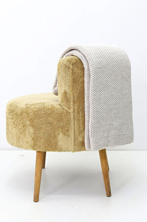 Yumuşak Örgü Battaniye Düz 130x170 cm Vizon | Tek Kişilik TV Battaniyesi – Dekoratif ve Hafif