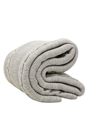 Yumuşak Örgü Battaniye Örgü 130x170 cm Vizon | Tek Kişilik TV Battaniyesi – Dekoratif ve Hafif