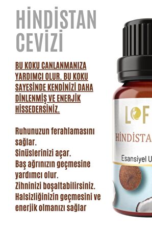Hindistan Cevizi Uçucu Yağ Buhurdanlık Esansı Oda Kokusu Uçucu Esansiyel Yağ Buhur Yağı 10ML
