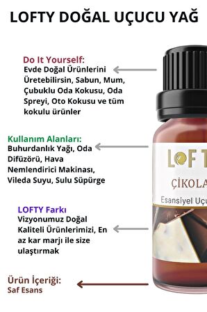 Çikolata, Kahve, Gül Uçucu Yağ Buhurdanlık Esansı Oda Kokusu Esansiyel Yağ Buhur Yağı 10ML