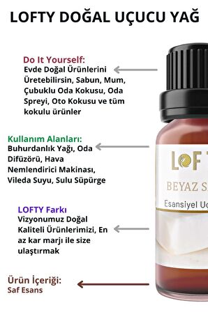 Lavanta, Beyaz Sabun, Anti Uçucu Yağ Buhurdanlık Esansı Oda Kokusu Esansiyel Yağ Buhur Yağı 10ML