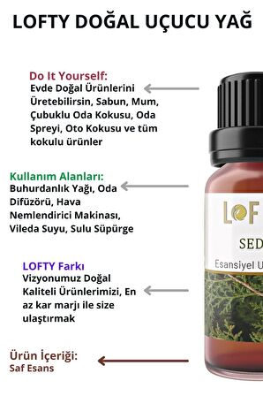 Sedir, Sandal, Yüksek Frekans Uçucu Yağ Buhurdanlık Esansı Oda Kokusu Esansiyel Yağ Buhur Yağı 10ML