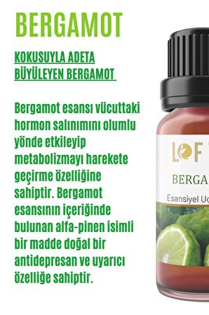 Bergamot Uçucu Yağ Buhurdanlık Esansı Oda Kokusu Uçucu Esansiyel Yağ Buhur Yağı 10ML