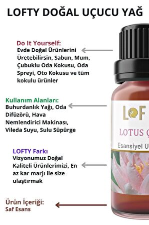 Lotus Çiçeği Uçucu Yağ Buhurdanlık Esansı Oda Kokusu Esansiyel Yağ Buhur Yağı 30ML