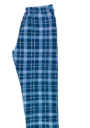 Ekose Unisex Polar Pijama Altı Kışlık Lastikli Bel Tek Alt