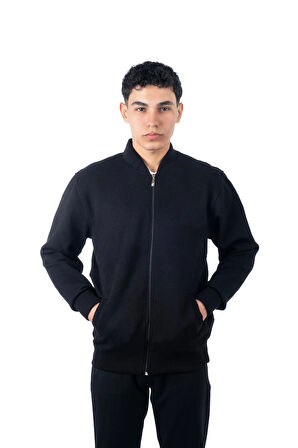 Lonca Tekstil Hakim Yaka Fermuarlı Triko Mont İçi Polarlı 